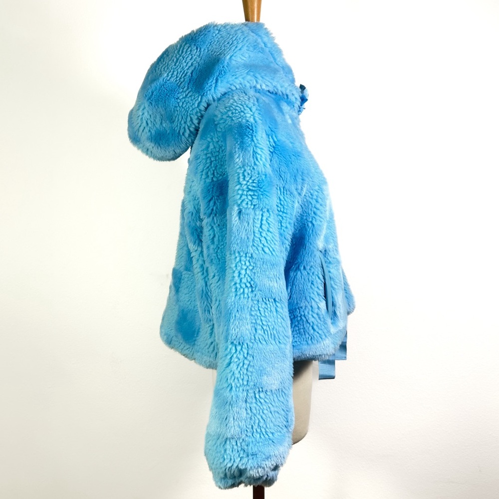 By Anthropologie Cropped Faux Fur Hoodie Jacket NWT - Picture 6 of 13